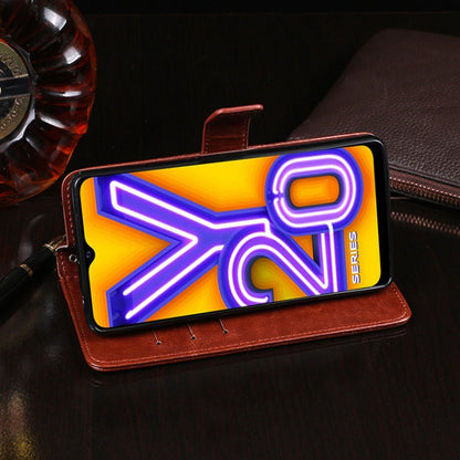For vivo Y20A idewei Crazy Horse Texture Horizontal Flip Leather Case with Holder & Card Slots & Wallet(Red)
