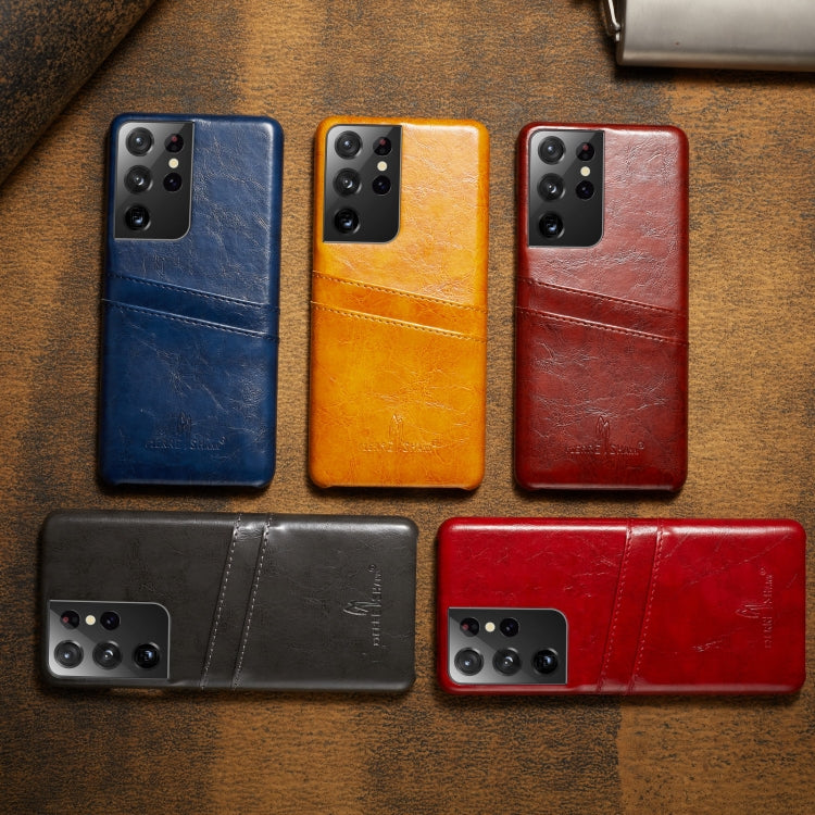 Pour Samsung Galaxy S21 Ultra 5G, étui portefeuille en cuir texturé Fierre Shann (gris)