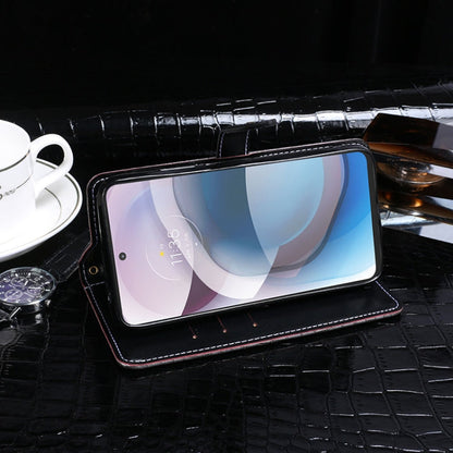 For Motorola One 5G Ace idewei Crocodile Texture Horizontal Flip Leather Case with Holder & Card Slots & Wallet(Black)