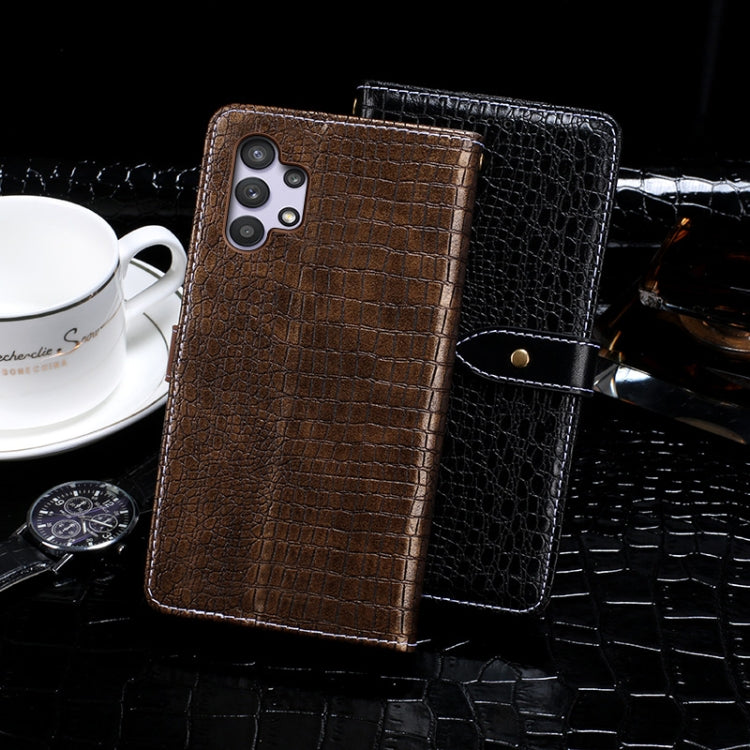 For Samsung Galaxy A32 5G idewei Crocodile Texture Horizontal Flip Leather Case with Holder & Card Slots & Wallet(Black)