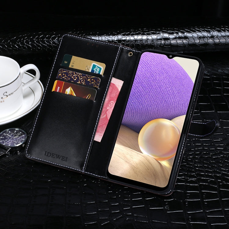 For Samsung Galaxy A32 5G idewei Crocodile Texture Horizontal Flip Leather Case with Holder & Card Slots & Wallet(Black)