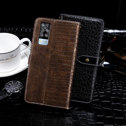 For vivo Y51A idewei Crocodile Texture Horizontal Flip Leather Case with Holder & Card Slots & Wallet(Dark Brown)