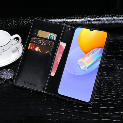 For vivo Y51A idewei Crocodile Texture Horizontal Flip Leather Case with Holder & Card Slots & Wallet(Dark Brown)
