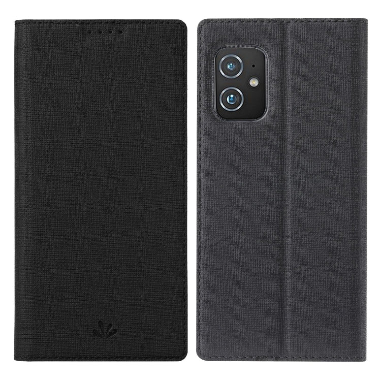 For Asus Zenfone 8 ZS590KS ViLi DMX Series Shockproof TPU + PU Leather Magnetic Attraction Horizontal Flip Case with Card Slot & Holder(Black)