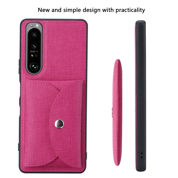For Sony Xperia 1 III ViLi T Series TPU + PU Woven Fabric Magnetic Protective Case with Wallet(Rose Red)