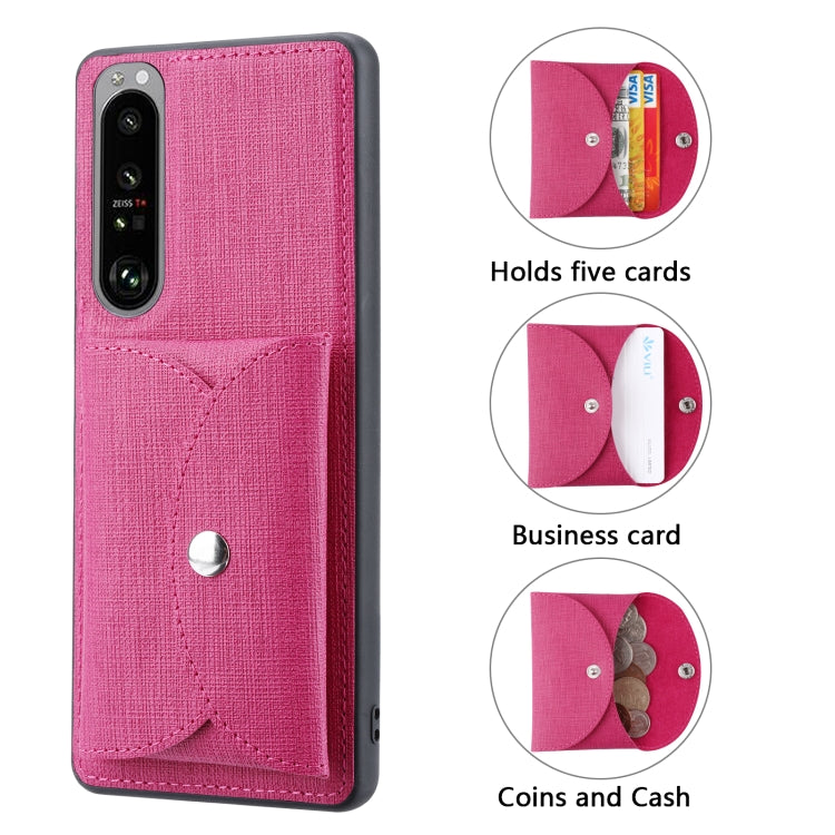For Sony Xperia 1 III ViLi T Series TPU + PU Woven Fabric Magnetic Protective Case with Wallet(Rose Red)