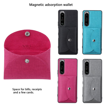 For Sony Xperia 1 III ViLi T Series TPU + PU Woven Fabric Magnetic Protective Case with Wallet(Rose Red)