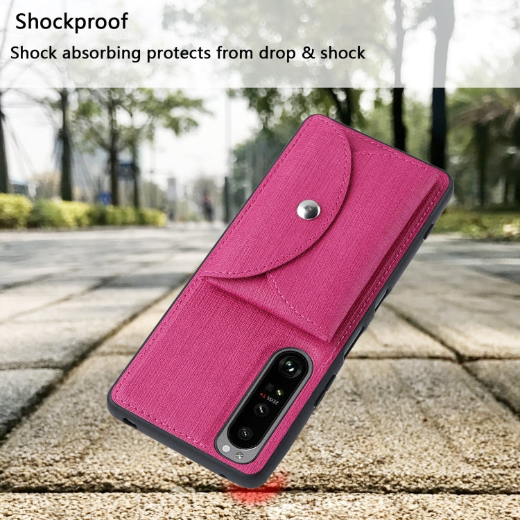 For Sony Xperia 1 III ViLi T Series TPU + PU Woven Fabric Magnetic Protective Case with Wallet(Rose Red)