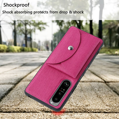 For Sony Xperia 1 III ViLi T Series TPU + PU Woven Fabric Magnetic Protective Case with Wallet(Rose Red)