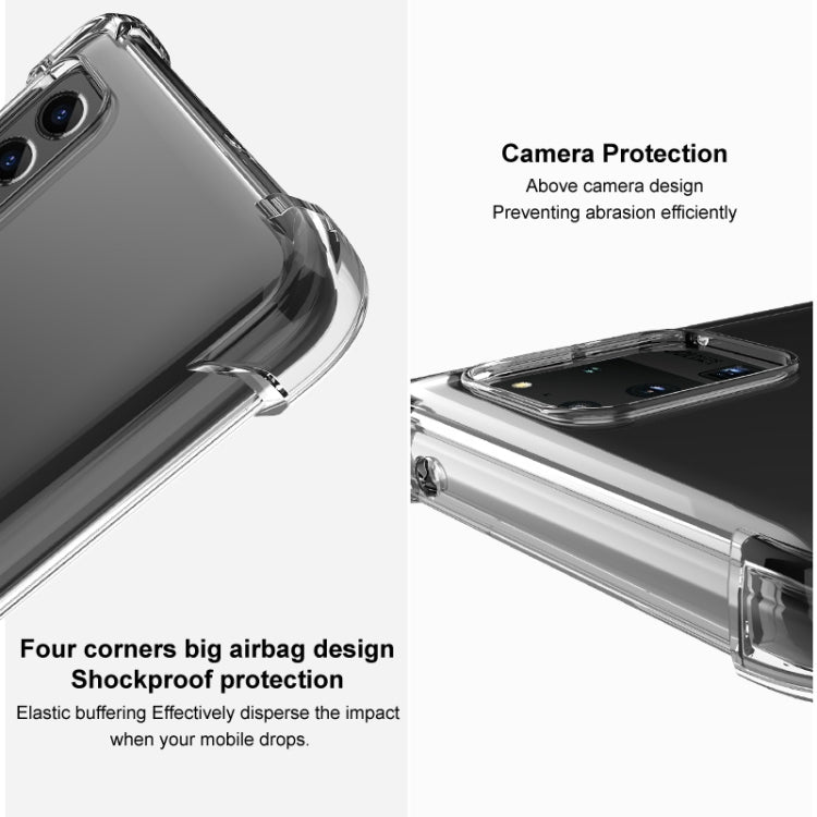 For Samsung Galaxy S21 FE 5G IMAK All-inclusive Shockproof Airbag TPU Case with Screen Protector(Transparent)