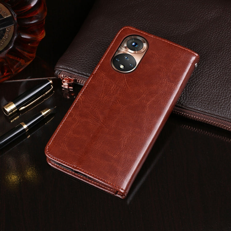 For Honor 50 idewei Crazy Horse Texture Horizontal Flip Leather Case with Holder & Card Slots & Wallet(Blue)