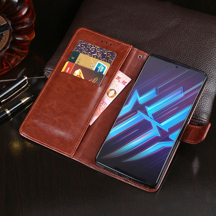 For ZTE Nubia Red Magic 6R idewei Crazy Horse Texture Horizontal Flip Leather Case with Holder & Card Slots & Wallet(Black)