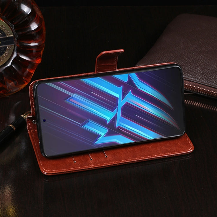 For ZTE Nubia Red Magic 6R idewei Crazy Horse Texture Horizontal Flip Leather Case with Holder & Card Slots & Wallet(Blue)