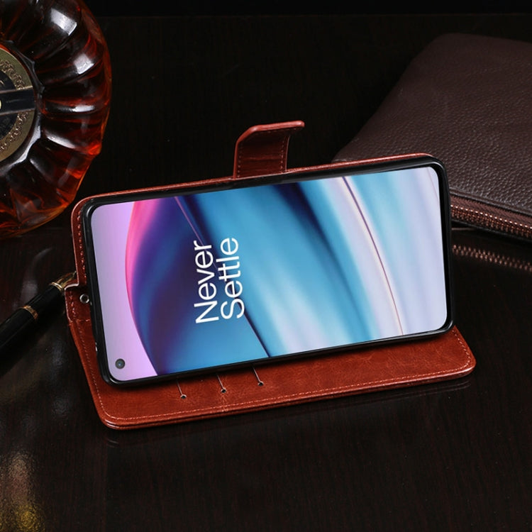 For OnePlus Nord CE 5G idewei Crazy Horse Texture Horizontal Flip Leather Case with Holder & Card Slots & Wallet(Rose Red)