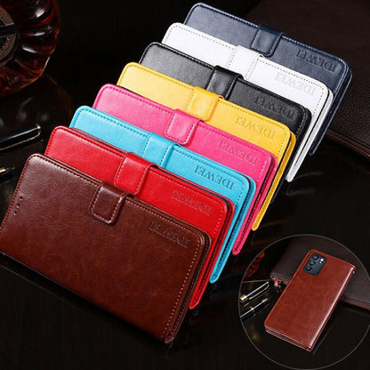 Pour OPPO Reno6 Pro 5G Étui en Cuir à Rabat Horizontal Texture Crazy Horse de marque Idewei avec Support et Fentes pour Cartes et Portefeuille (Marron)