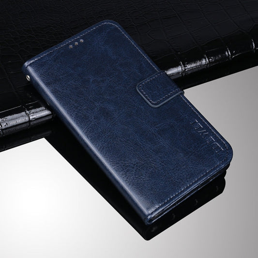For Samsung Galaxy A82 5G idewei Crazy Horse Texture Horizontal Flip Leather Case with Holder & Card Slots & Wallet(Blue)