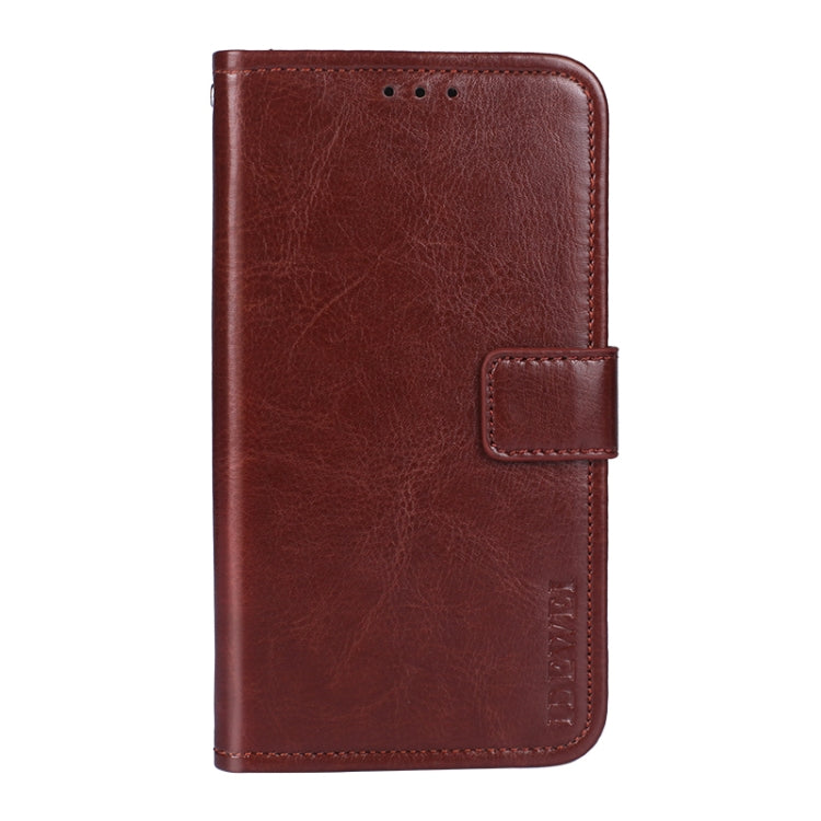 For Samsung Galaxy A82 5G idewei Crazy Horse Texture Horizontal Flip Leather Case with Holder & Card Slots & Wallet(Brown)