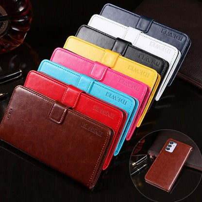 For Samsung Galaxy A82 5G idewei Crazy Horse Texture Horizontal Flip Leather Case with Holder & Card Slots & Wallet(White)