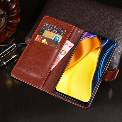 For Xiaomi Poco M3 Pro 5G idewei Crazy Horse Texture Horizontal Flip Leather Case with Holder & Card Slots & Wallet(Black)