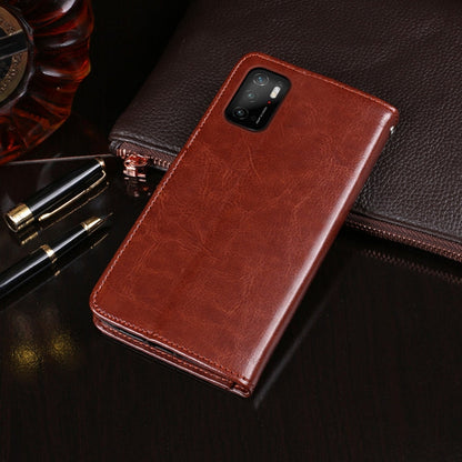 For Xiaomi Poco M3 Pro 5G idewei Crazy Horse Texture Horizontal Flip Leather Case with Holder & Card Slots & Wallet(Red)