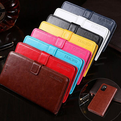For Xiaomi Poco M3 Pro 5G idewei Crazy Horse Texture Horizontal Flip Leather Case with Holder & Card Slots & Wallet(Red)