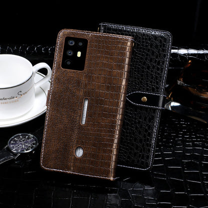 For ZTE Nubia Red Magic 6R idewei Crocodile Texture Horizontal Flip Leather Case with Holder & Card Slots & Wallet(Black)