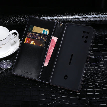 For ZTE Nubia Red Magic 6R idewei Crocodile Texture Horizontal Flip Leather Case with Holder & Card Slots & Wallet(Black)