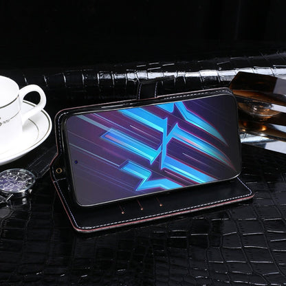 For ZTE Nubia Red Magic 6R idewei Crocodile Texture Horizontal Flip Leather Case with Holder & Card Slots & Wallet(Black)