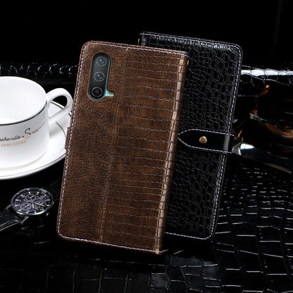 For OnePlus Nord CE 5G idewei Crocodile Texture Horizontal Flip Leather Case with Holder & Card Slots & Wallet(Black)