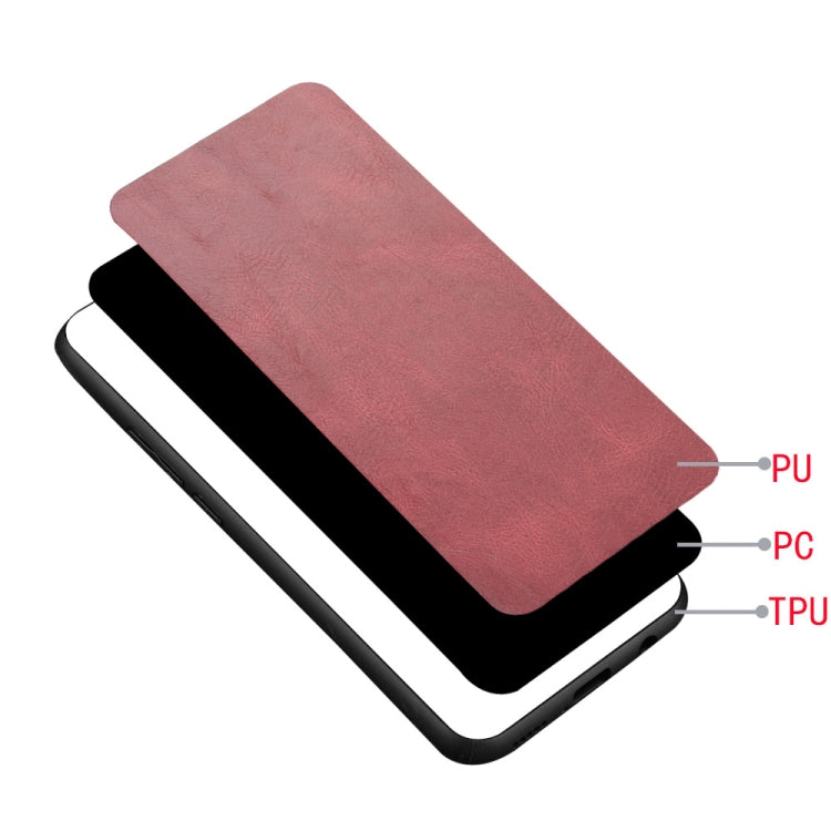 For OPPO Reno6 Pro Shockproof Sewing Cow Pattern Skin PC + PU + TPU Case(Red)