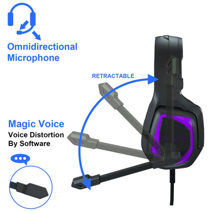 Anivia MH602 3.5mm Wired Gaming Headset with Microphone(Black Purple)