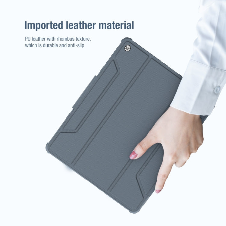 Pour iPad Pro 12,9 2022 / 2021 / 2020 NILLKIN Bumper Pro Étui en cuir à rabat horizontal pour tablette avec fente pour stylet et support et fonction veille / réveil (Noir)