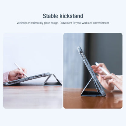Pour iPad Pro 12,9 2022 / 2021 / 2020 NILLKIN Bumper Pro Étui en cuir à rabat horizontal pour tablette avec fente pour stylet et support et fonction veille / réveil (Noir)