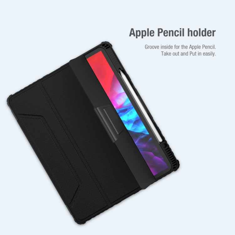 Pour iPad Pro 12,9 2022 / 2021 / 2020 NILLKIN Bumper Pro Étui en cuir à rabat horizontal pour tablette avec fente pour stylet et support et fonction veille / réveil (Noir)