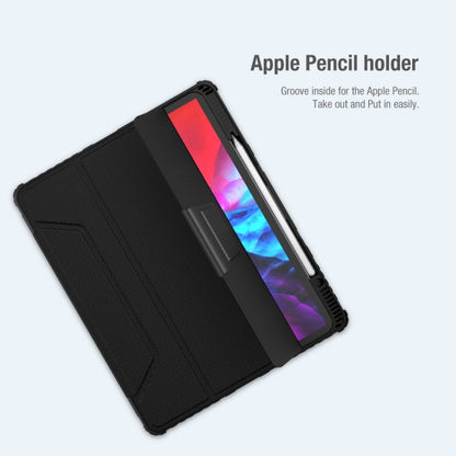 Pour iPad Pro 12,9 2022 / 2021 / 2020 NILLKIN Bumper Pro Étui en cuir à rabat horizontal pour tablette avec fente pour stylet et support et fonction veille / réveil (Noir)