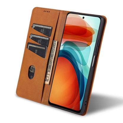 For Xiaomi Redmi Note 10 Pro 5G AZNS Magnetic Calf Texture Horizontal Flip Leather Case with Card Slots & Holder & Wallet(Dark Green)