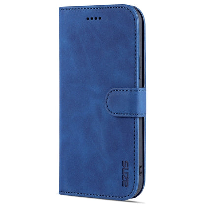 For iPhone 12 mini AZNS Skin Feel Calf Texture Horizontal Flip Leather Case with Card Slots & Holder & Wallet(Blue)