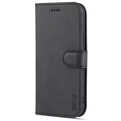 For iPhone 12 mini AZNS Skin Feel Calf Texture Horizontal Flip Leather Case with Card Slots & Holder & Wallet(Black)