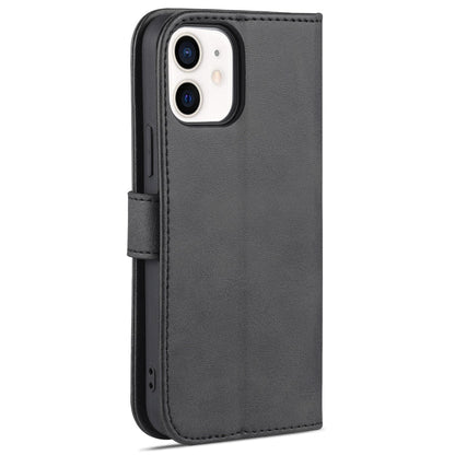 For iPhone 12 mini AZNS Skin Feel Calf Texture Horizontal Flip Leather Case with Card Slots & Holder & Wallet(Black)