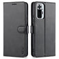 For Xiaomi Redmi Note 10 Pro Max AZNS Skin Feel Calf Texture Horizontal Flip Leather Case with Card Slots & Holder & Wallet(Black)