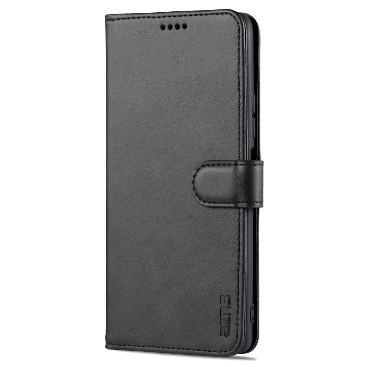 For Xiaomi Redmi Note 10 Pro Max AZNS Skin Feel Calf Texture Horizontal Flip Leather Case with Card Slots & Holder & Wallet(Black)