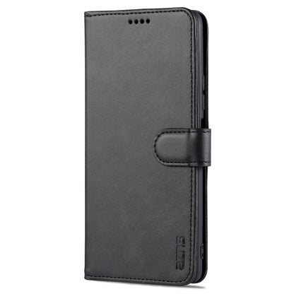 For Xiaomi Redmi Note 10 Pro Max AZNS Skin Feel Calf Texture Horizontal Flip Leather Case with Card Slots & Holder & Wallet(Black)