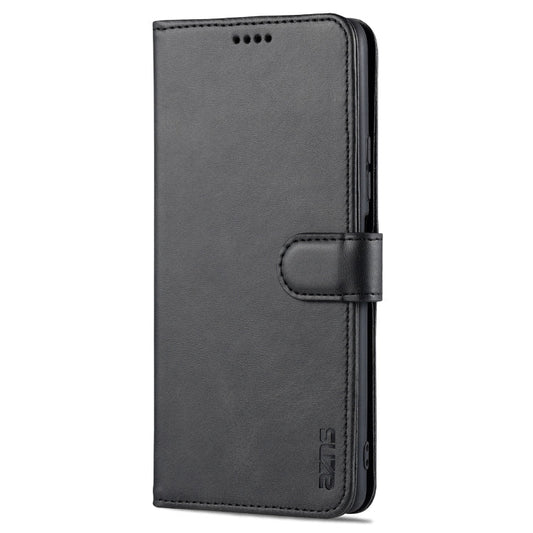 For Xiaomi Redmi Note 10 Pro Max AZNS Skin Feel Calf Texture Horizontal Flip Leather Case with Card Slots & Holder & Wallet(Black)