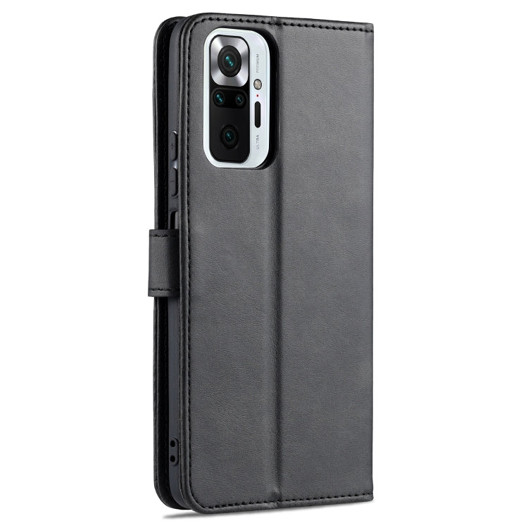 For Xiaomi Redmi Note 10 Pro Max AZNS Skin Feel Calf Texture Horizontal Flip Leather Case with Card Slots & Holder & Wallet(Black)