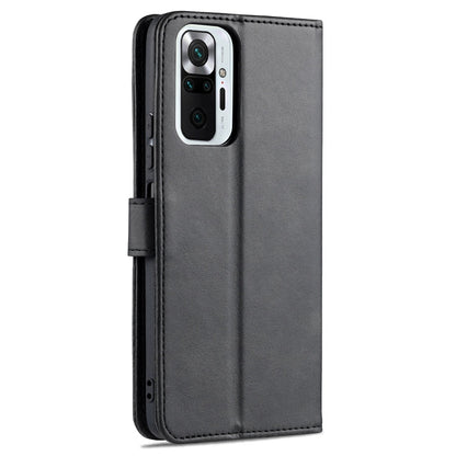 For Xiaomi Redmi Note 10 Pro Max AZNS Skin Feel Calf Texture Horizontal Flip Leather Case with Card Slots & Holder & Wallet(Black)