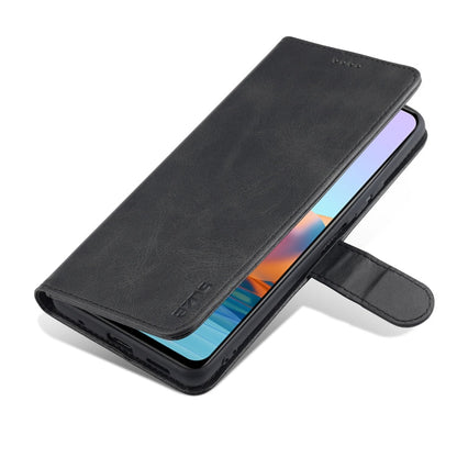 For Xiaomi Redmi Note 10 Pro Max AZNS Skin Feel Calf Texture Horizontal Flip Leather Case with Card Slots & Holder & Wallet(Black)