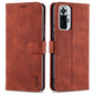 For Xiaomi Redmi Note 10 Pro Max AZNS Skin Feel Calf Texture Horizontal Flip Leather Case with Card Slots & Holder & Wallet(Brown)