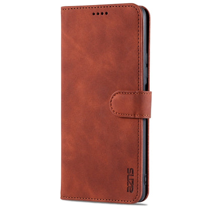 For Xiaomi Redmi Note 10 Pro Max AZNS Skin Feel Calf Texture Horizontal Flip Leather Case with Card Slots & Holder & Wallet(Brown)