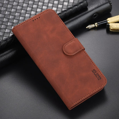 For Xiaomi Redmi Note 10 Pro Max AZNS Skin Feel Calf Texture Horizontal Flip Leather Case with Card Slots & Holder & Wallet(Brown)