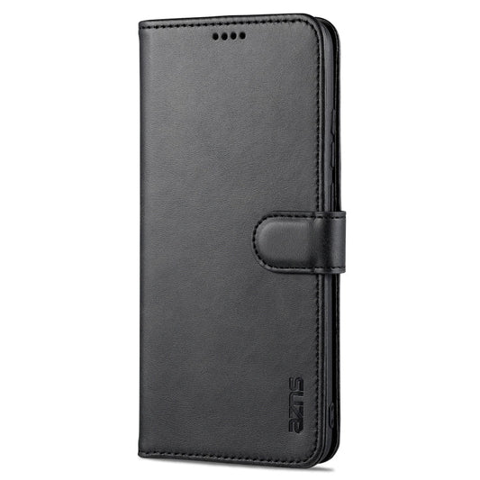 For Samsung Galaxy A02s AZNS Skin Feel Calf Texture Horizontal Flip Leather Case with Card Slots & Holder & Wallet(Black)